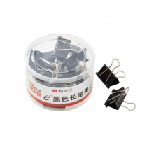 晨光(M&G)文具32mm黑色长尾夹 金属票据夹24只/罐